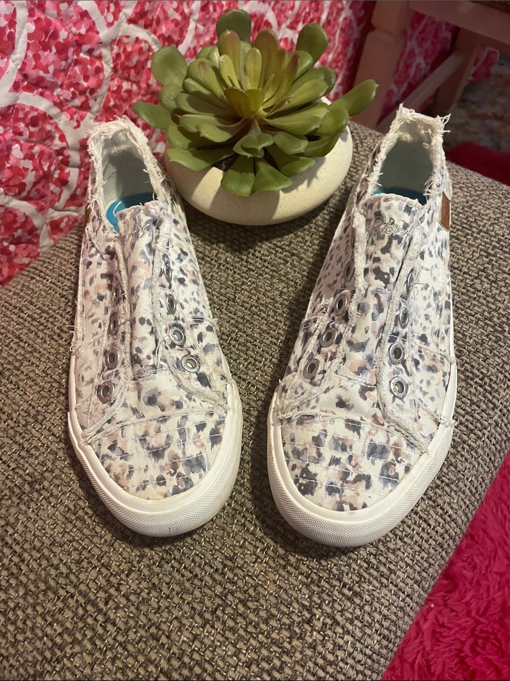 Blowfish Women's Slip-On Leopard Print Sneakers - White Tan